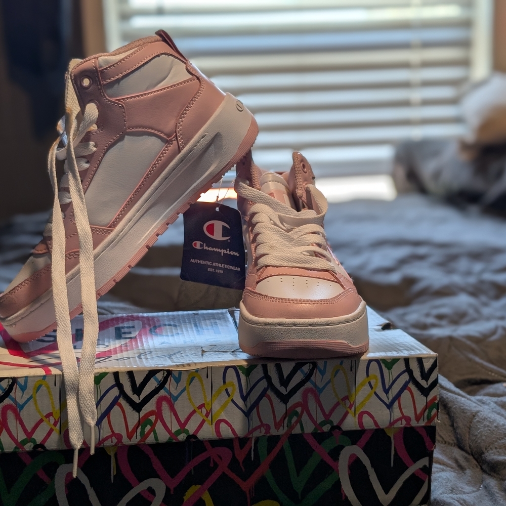 Champion Kids' Pink and White Sneakers
